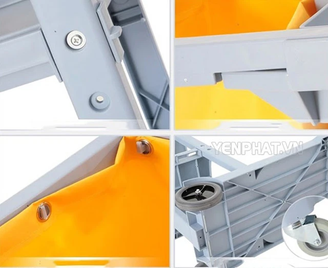 Cấu tạo xe đẩy dọn vệ sinh 3 tầng