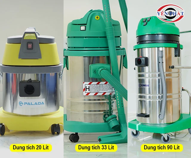 phân loại máy hút bụi công nghiệp theo dung tích