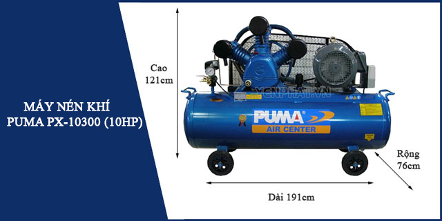 Máy nén khí Puma PX-10300 được thiết kế với kích thước nhỏ gọn