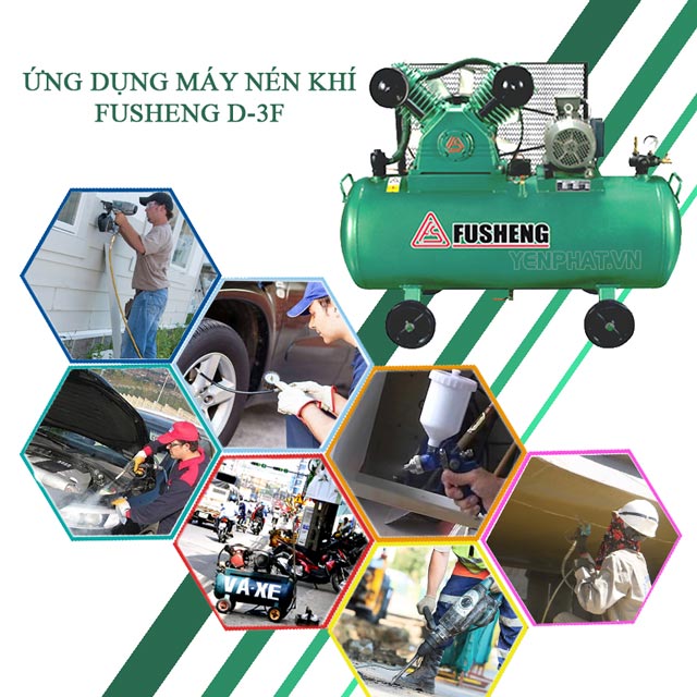 Với nhiều ưu điểm, máy nén khí Fusheng D-3F được ứng dụng vào nhiều lĩnh vực