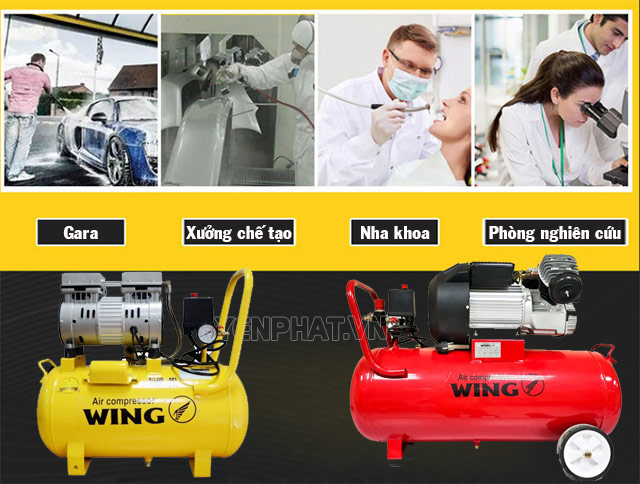 Một số ứng dụng phổ biến của máy nén hơi Wing