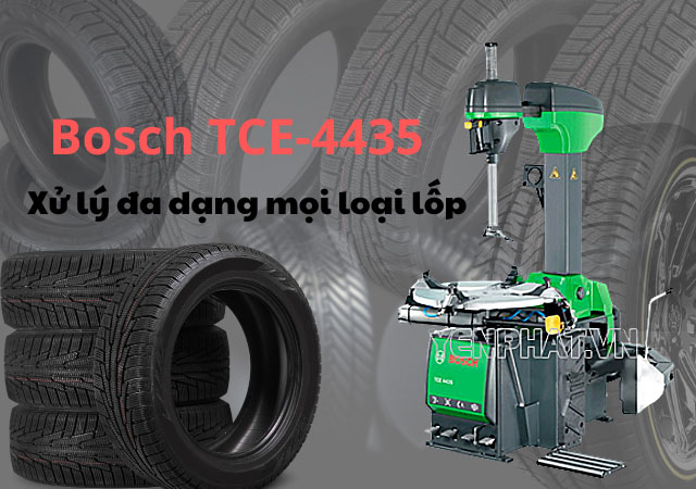 Máy tháo vỏ xe Bosch TCE-4435 thích hợp với rất nhiều dòng lốp không săm
