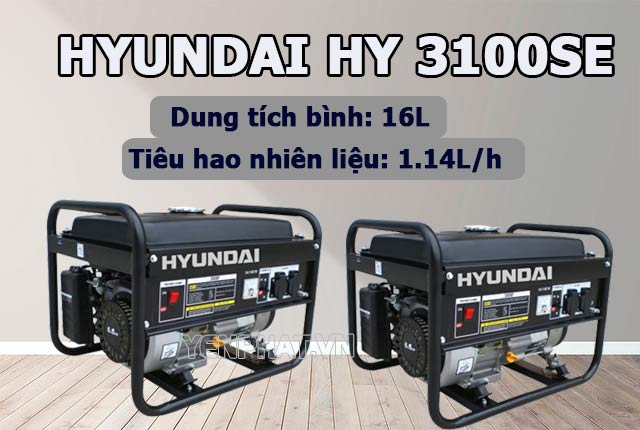 máy phát điện chạy xăng Hyundai HY 3100SE