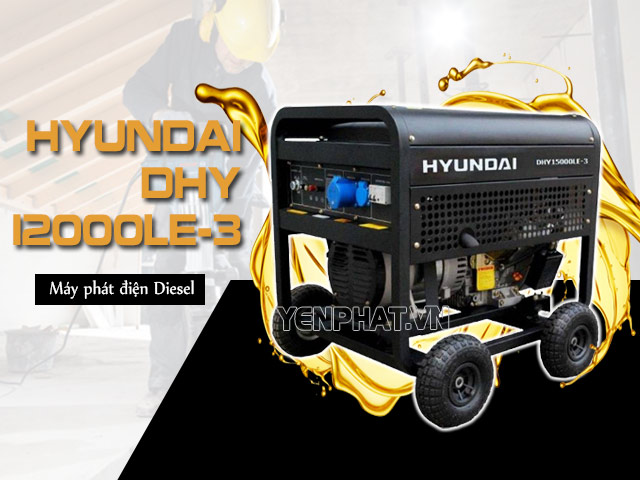 Máy phát điện Diesel Hyundai DHY 12000LE-3 khỏe khoắn, hiện đại