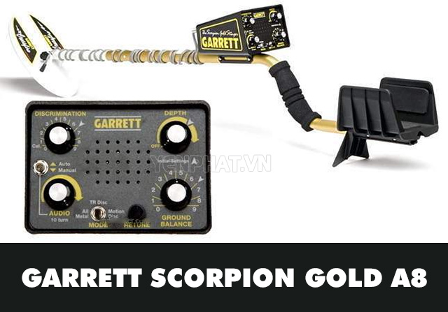 Mẫu máy dò kim loại dưới đất Garrett Scorpion Gold A8